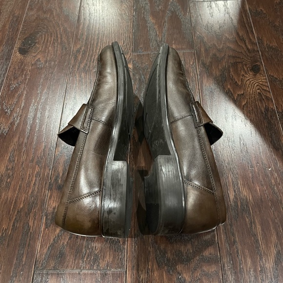 ecco TRAY TECH Men\'s Dress Comfort Brown Leather Penny Loafers Sz EU 42 US 8-8.5 main image 7